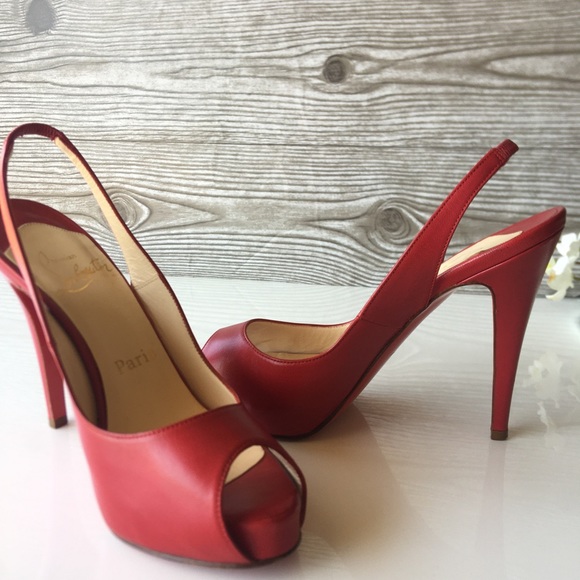 Christian Louboutin Shoes - Christian Louboutin Leather Slingback Platform